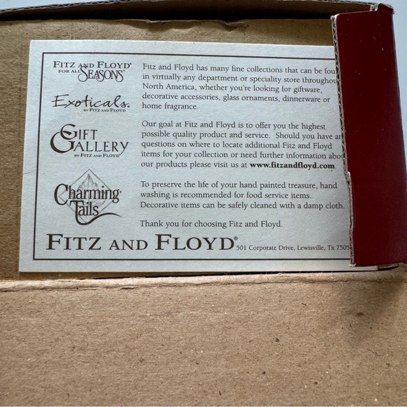 Fitz & Floyd Florentine Holiday 2003 Salt Pepper Shakers (Santa & Rabbit) in box - Picture 5 of 12